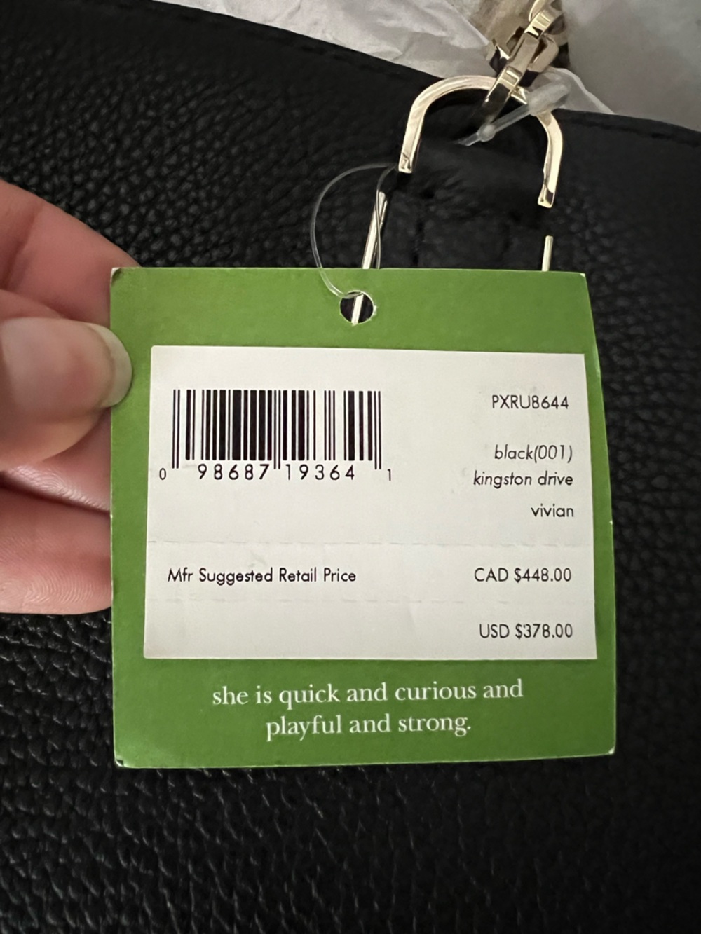 kate spade Black Leather Tote with Gold Accents - Picture 3 of 4